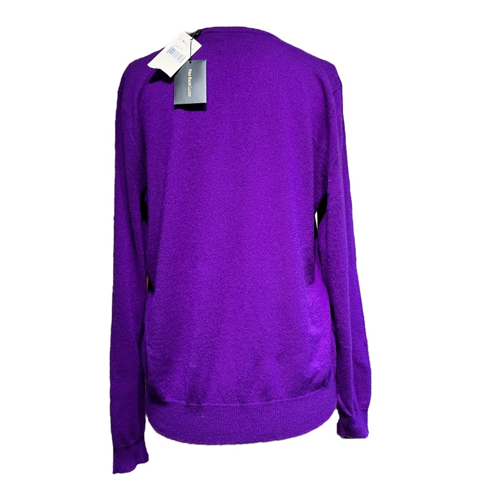 NWT POLO Ralph Laurent 100% Cashmere VNeck Sweater Size M - Picture 5 of 13